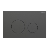 Cutout image of Geberit Sigma40 Round Black Chrome Dual Flush Plate